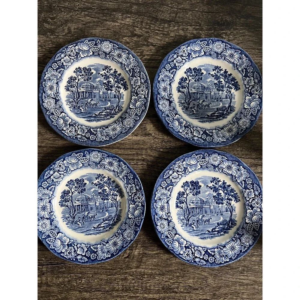 Blue and White Liberty Blue, Historical Colonial Scenes Collection Small Plate